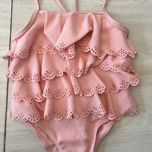 Tartine et Chocolate COLIN MAILLARD Pink Ruffled Swimsuit Size 3. New with tags.